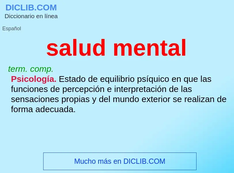 What is salud mental - definition