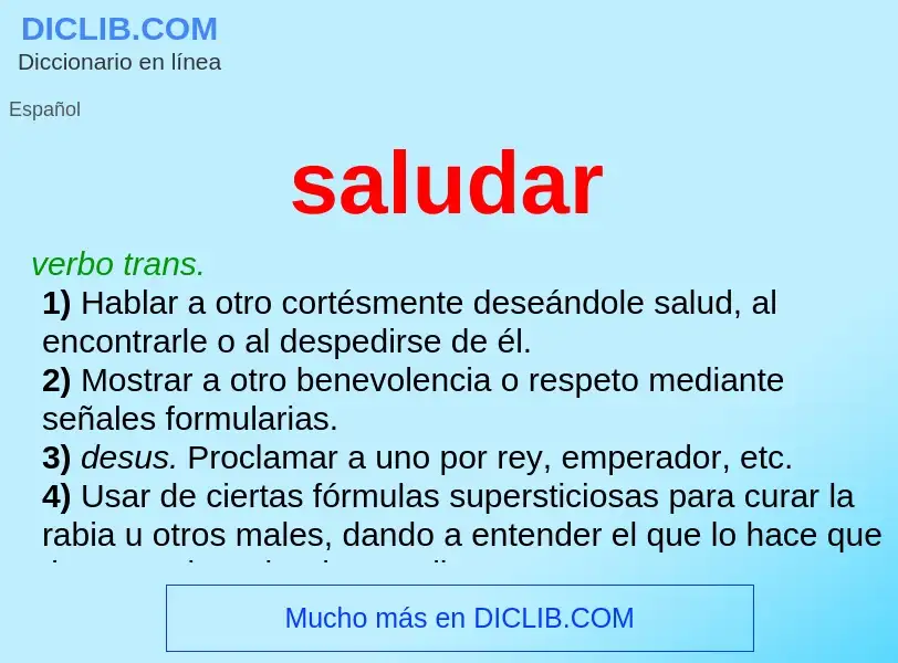 What is saludar - definition