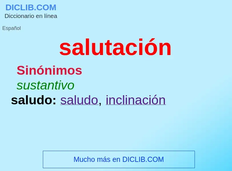 What is salutación - meaning and definition