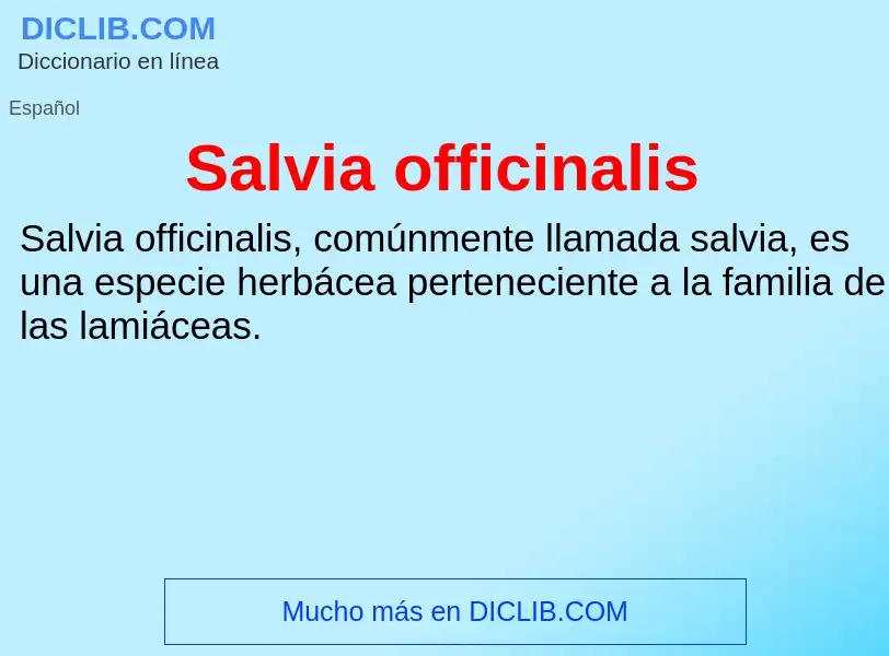 What is Salvia officinalis - definition