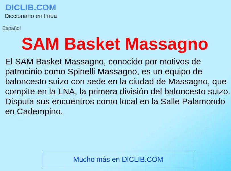 What is SAM Basket Massagno - definition