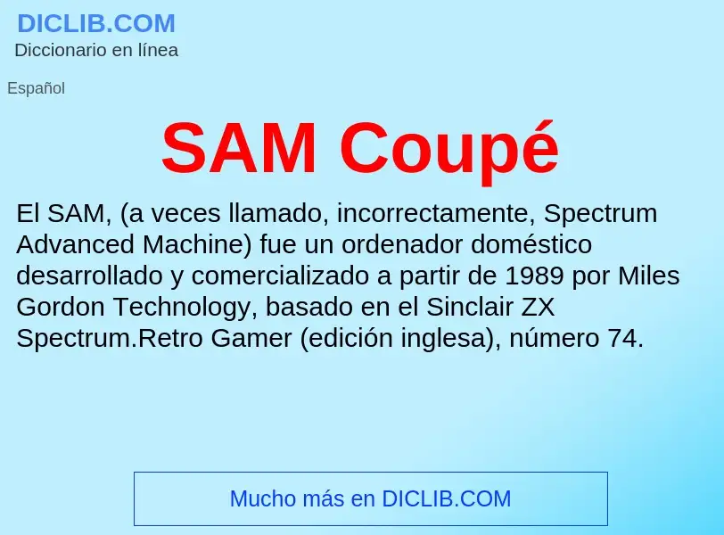 What is SAM Coupé - definition