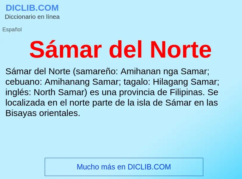 What is Sámar del Norte - meaning and definition