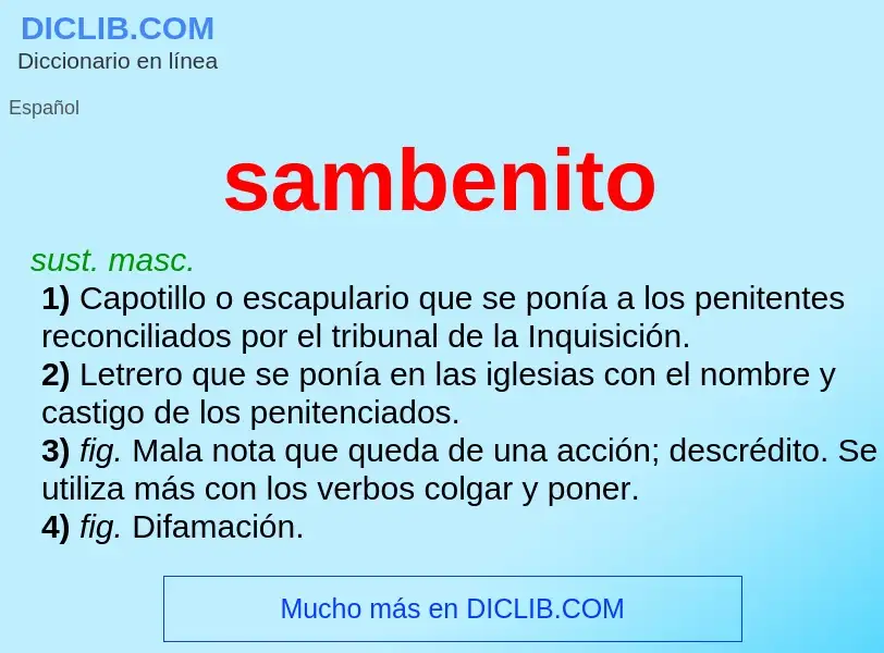 Wat is sambenito - definition