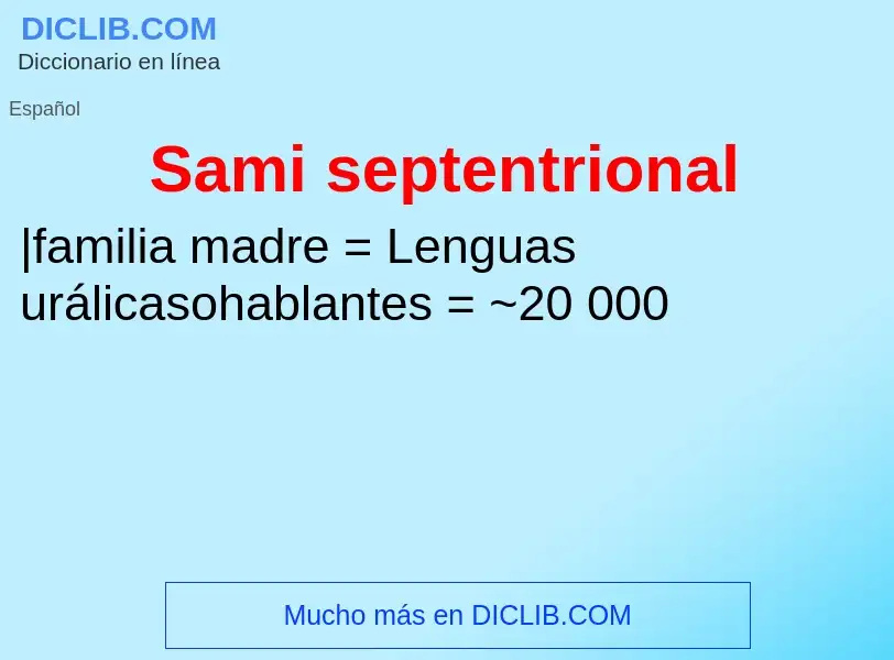 ¿Qué es Sami septentrional? - significado y definición