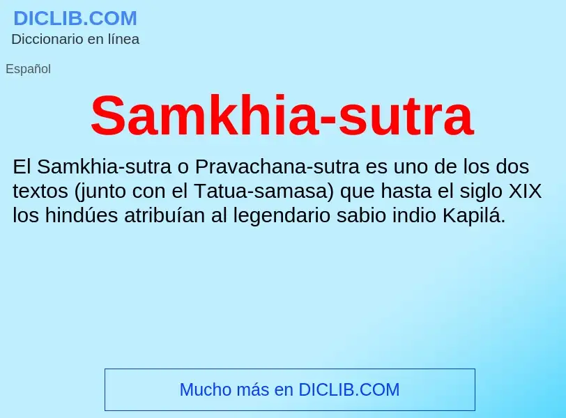 What is Samkhia-sutra - meaning and definition