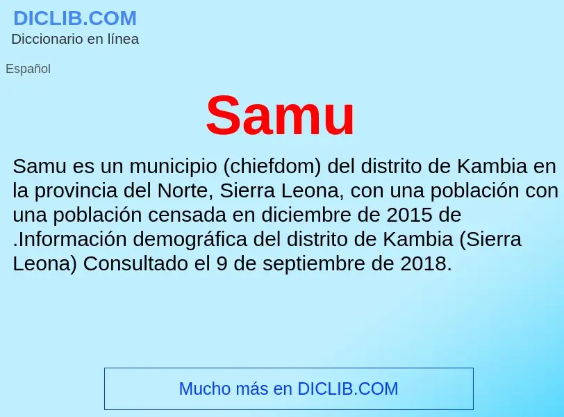 ¿Qué es Samu? - significado y definición