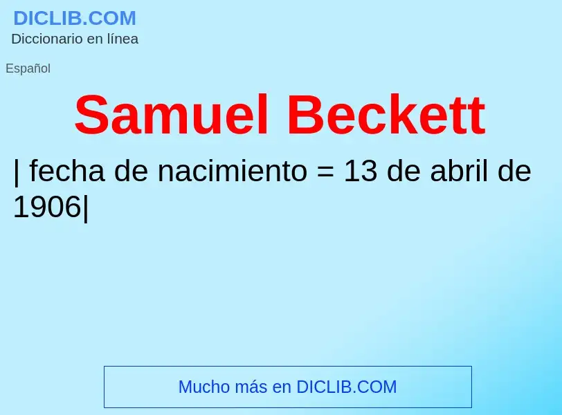 ¿Qué es Samuel Beckett? - significado y definición