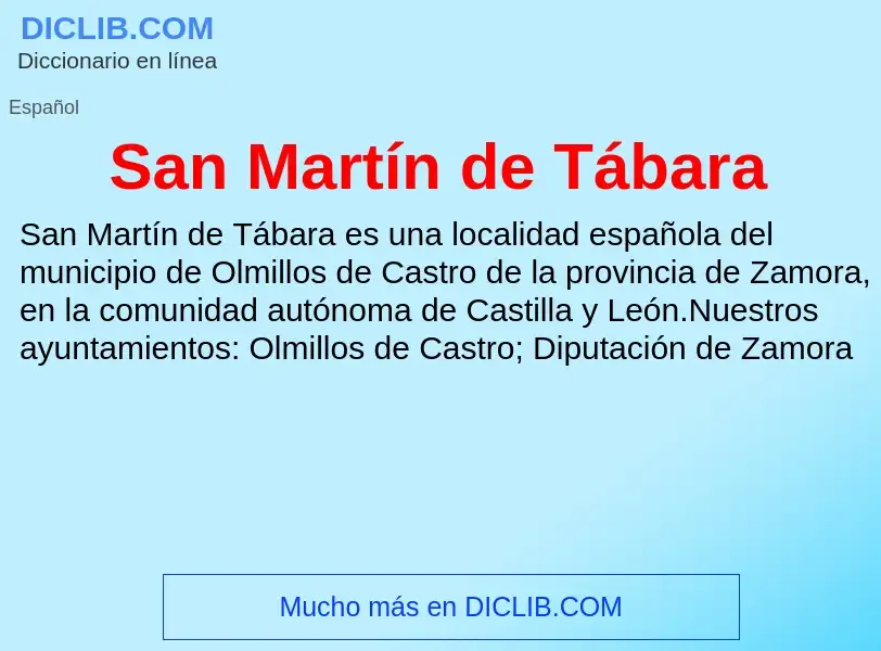 Was ist San Martín de Tábara - Definition