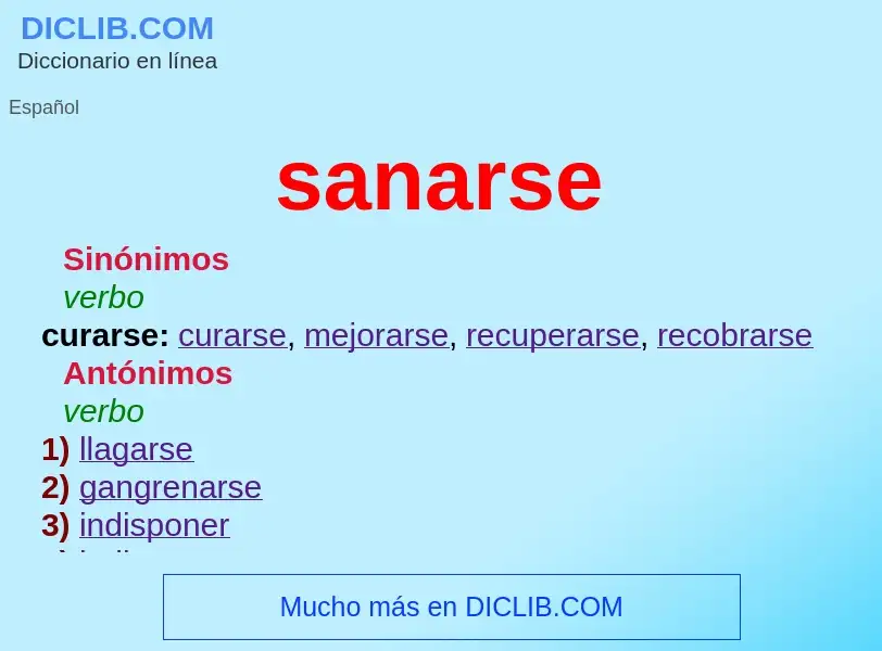 What is sanarse - definition