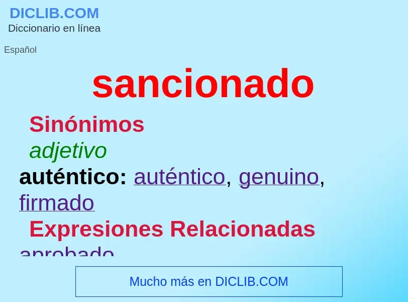 ¿Qué es sancionado? - significado y definición