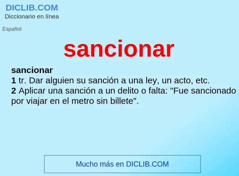 What is sancionar - definition