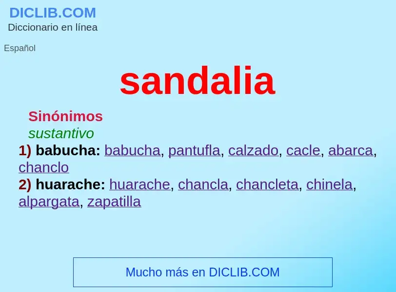 Was ist sandalia - Definition