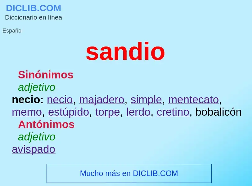 What is sandio - meaning and definition