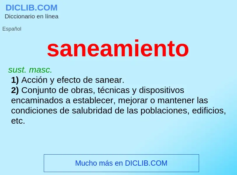 What is saneamiento - meaning and definition