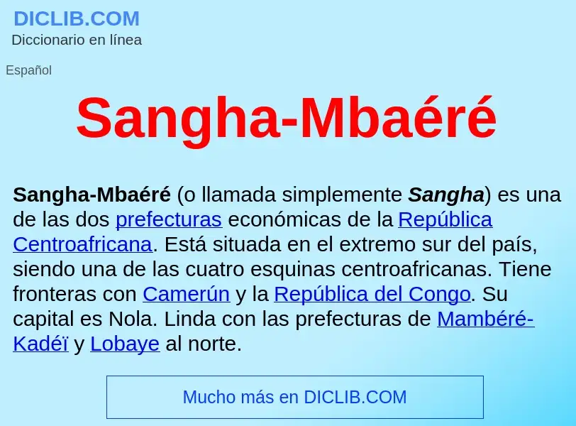 What is Sangha-Mbaéré  - definition