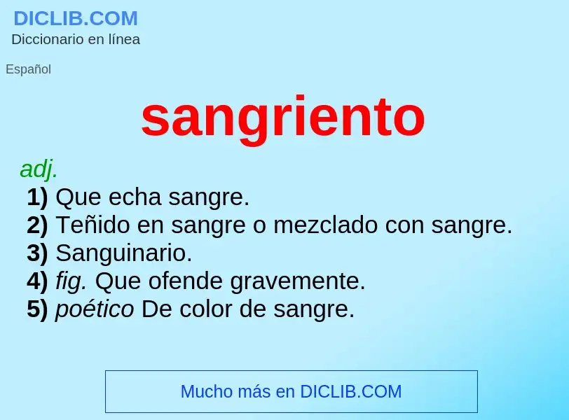 What is sangriento - definition