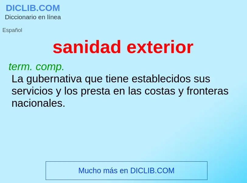 What is sanidad exterior - definition