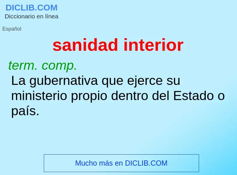 What is sanidad interior - meaning and definition