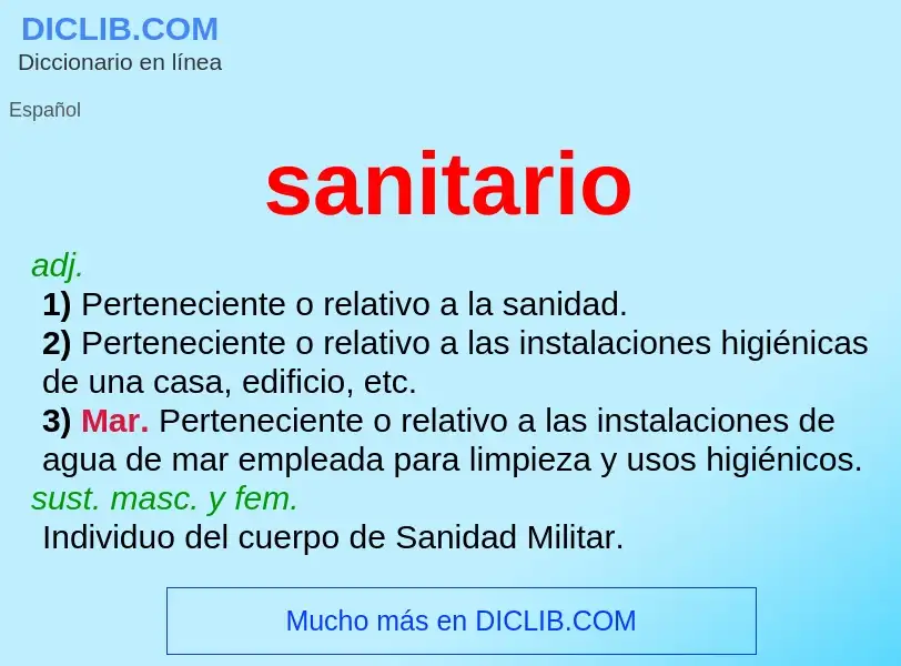 O que é sanitario - definição, significado, conceito