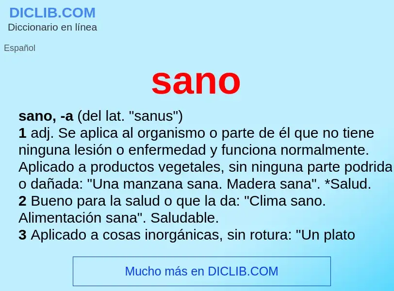 What is sano - meaning and definition