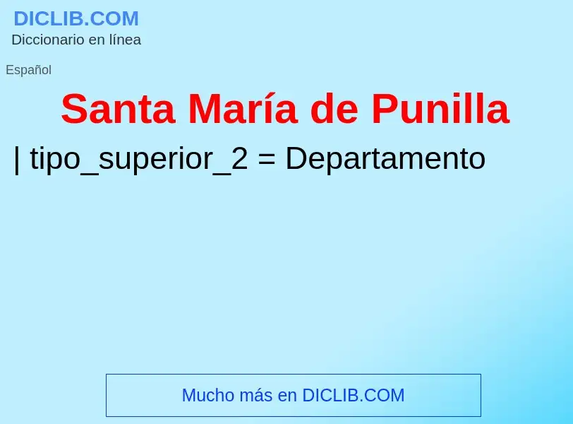 What is Santa María de Punilla - definition