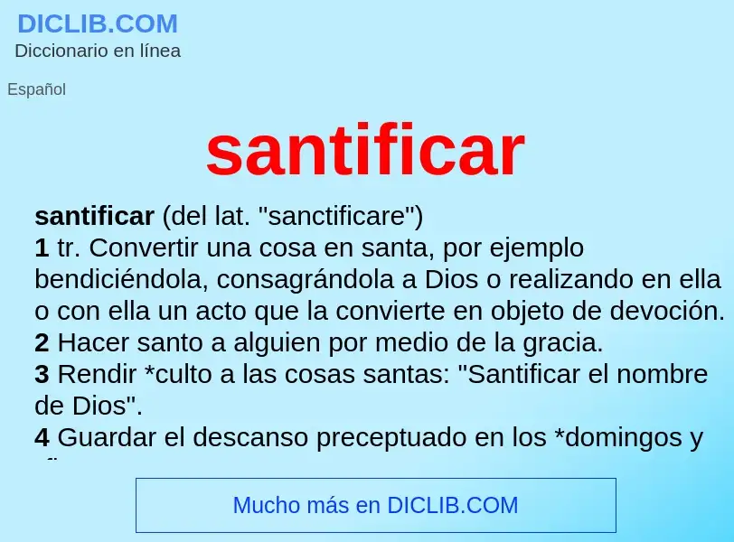 What is santificar - definition