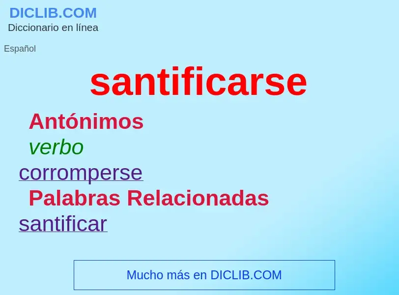 What is santificarse - definition