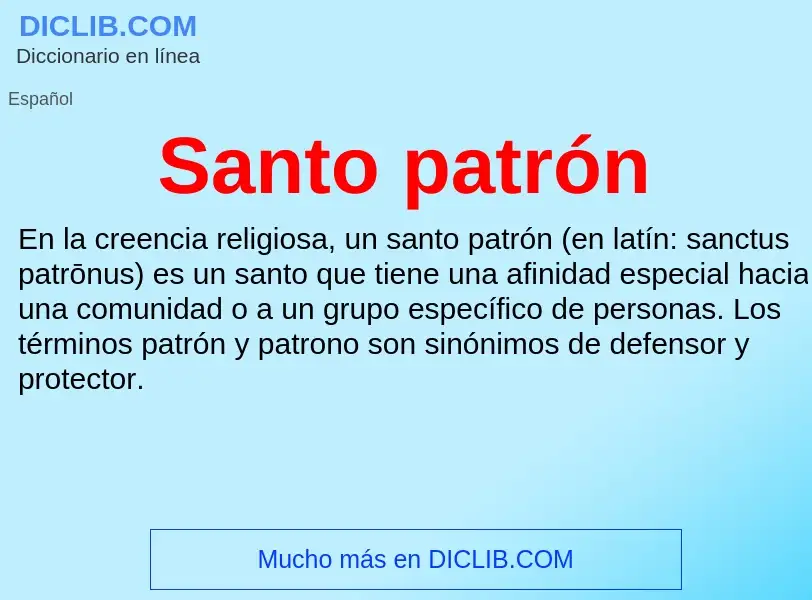 Wat is Santo patrón - definition