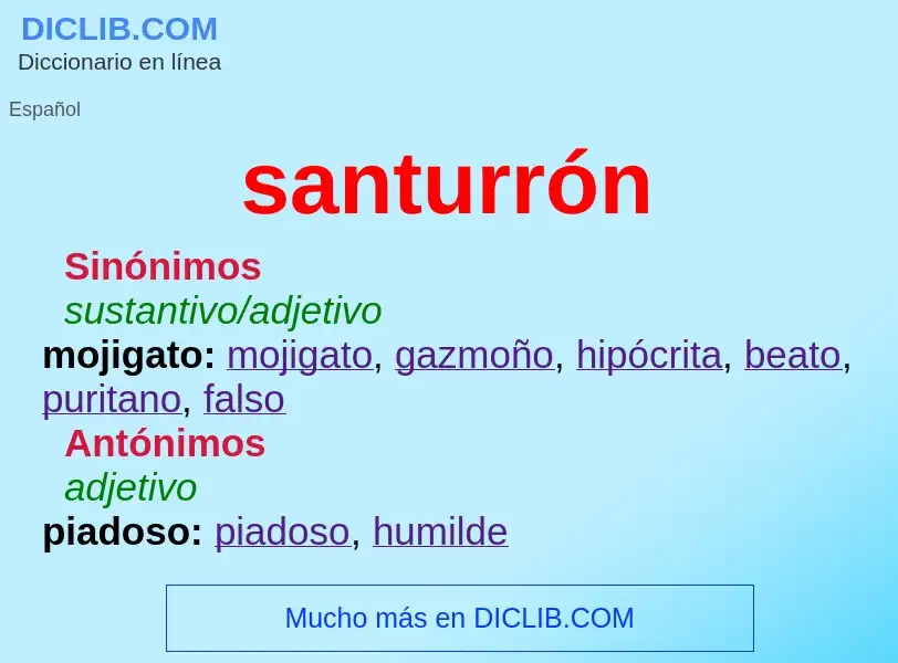 Was ist santurrón - Definition