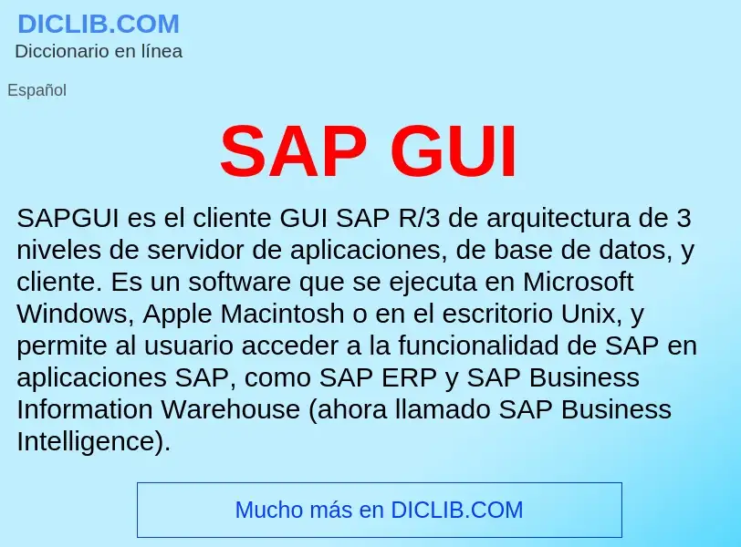 Τι είναι SAP GUI - ορισμός