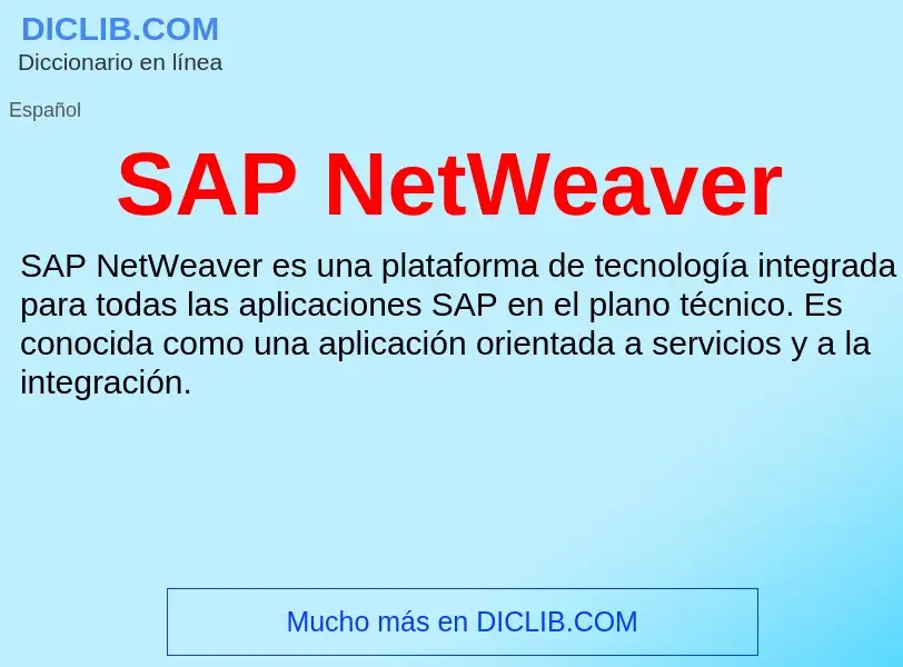 Τι είναι SAP NetWeaver - ορισμός