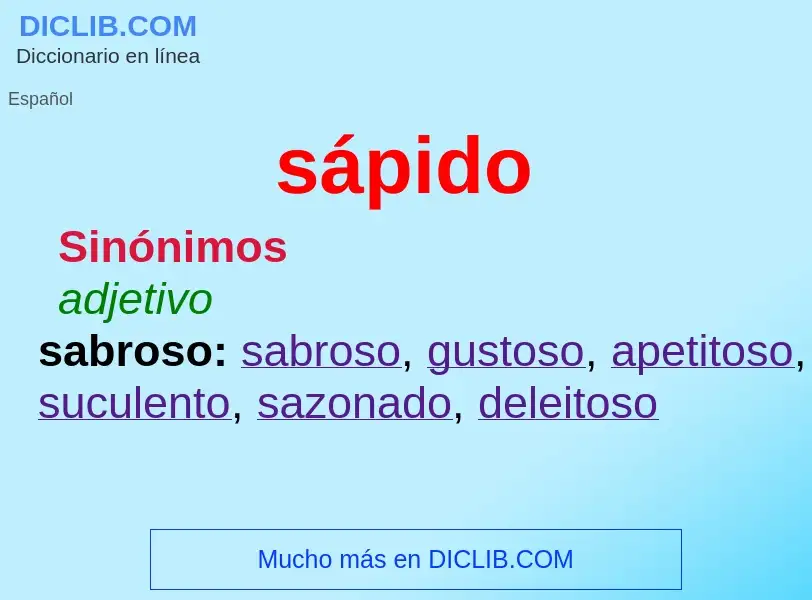 O que é sápido - definição, significado, conceito