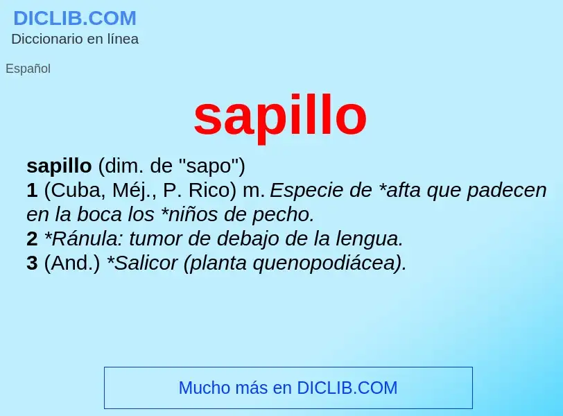 What is sapillo - definition