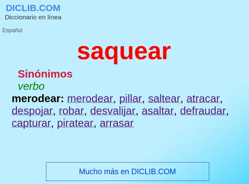 Wat is saquear - definition