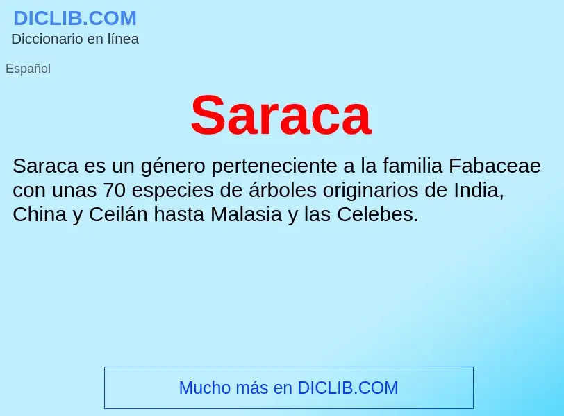 ¿Qué es Saraca? - significado y definición