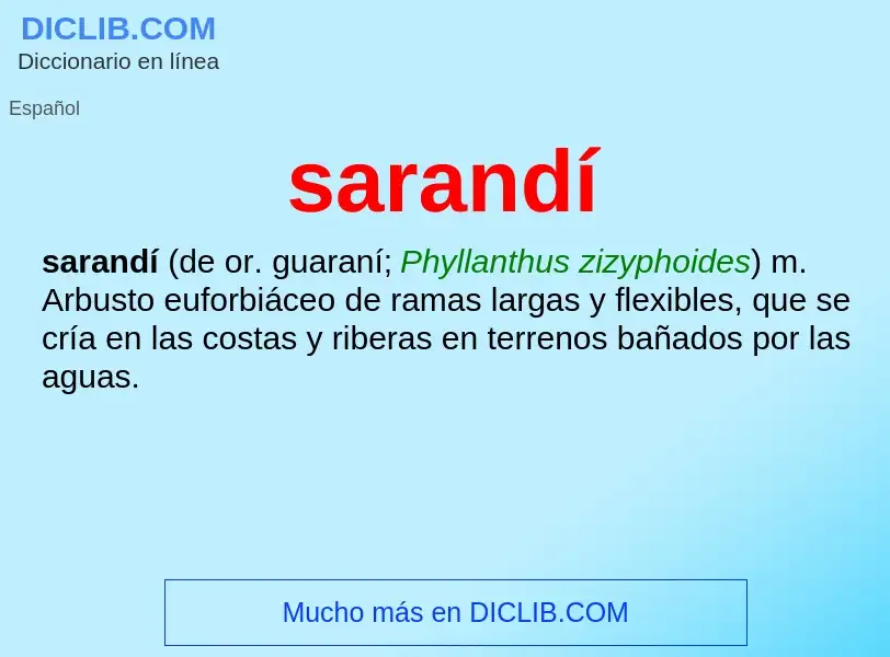 ¿Qué es sarandí? - significado y definición