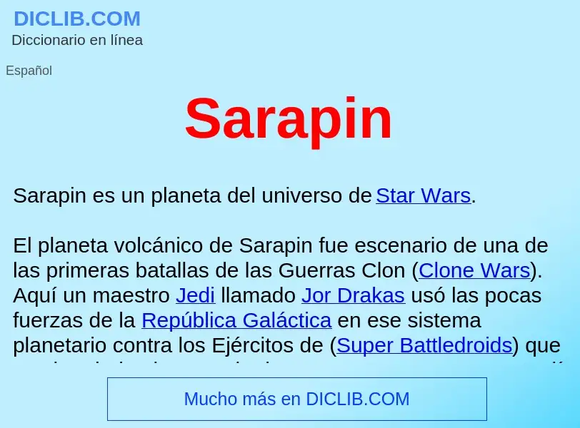 ¿Qué es Sarapin ? - significado y definición