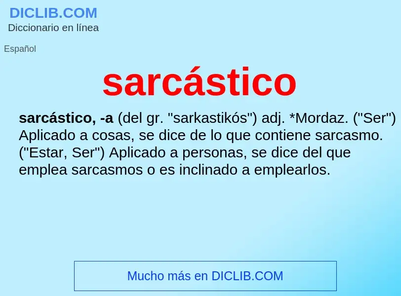 What is sarcástico - definition