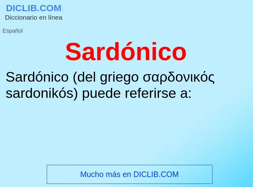 What is Sardónico - meaning and definition