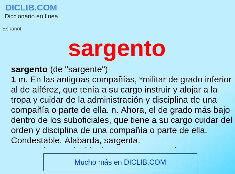 ¿Qué es sargento? - significado y definición