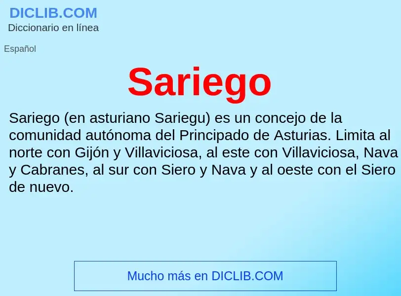 ¿Qué es Sariego? - significado y definición