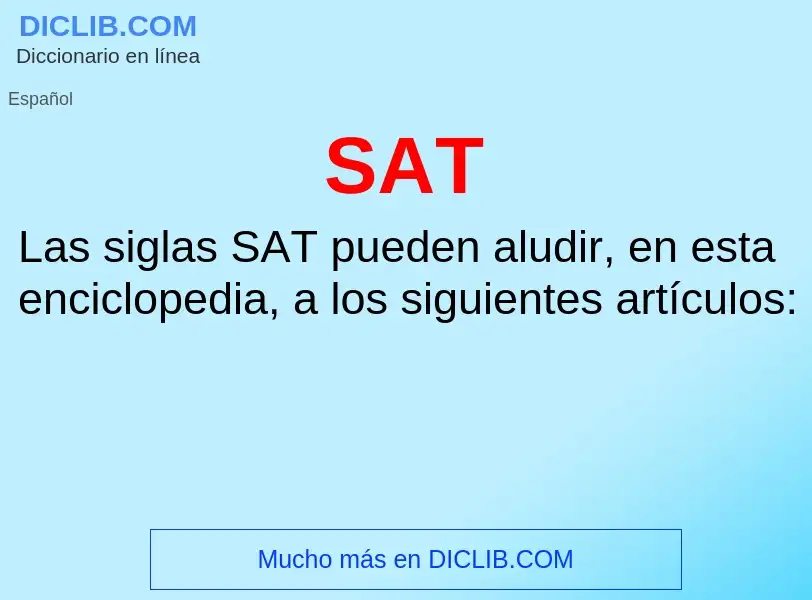 Che cos'è SAT - definizione