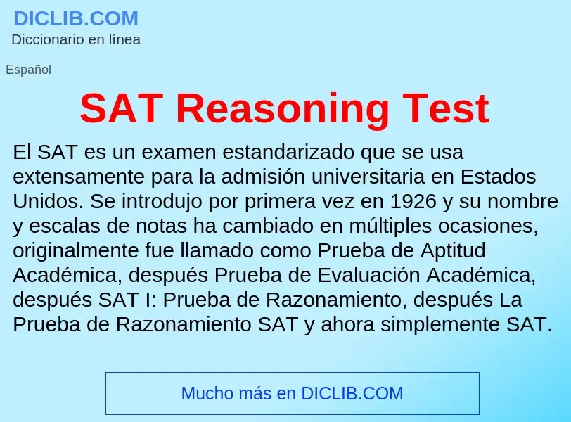 Τι είναι SAT Reasoning Test - ορισμός