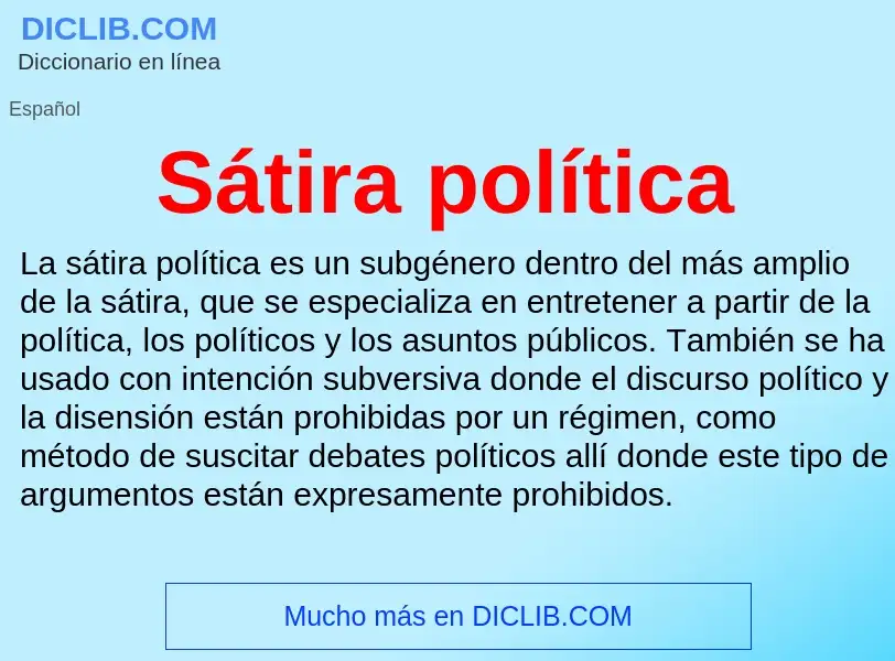 Wat is Sátira política - definition