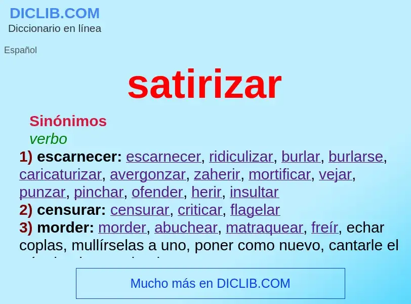 What is satirizar - meaning and definition