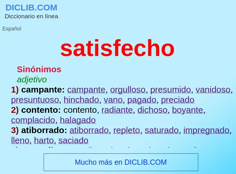 O que é satisfecho - definição, significado, conceito