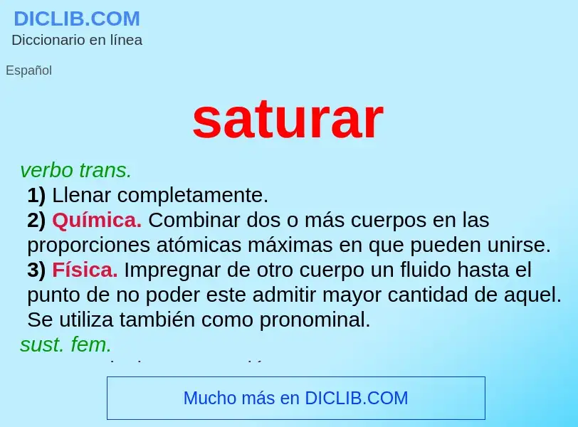 What is saturar - meaning and definition