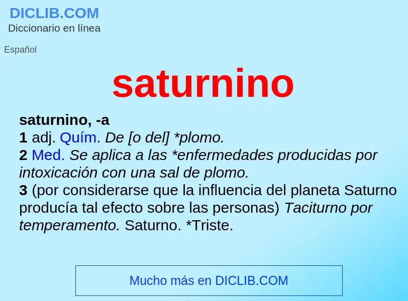 What is saturnino - definition