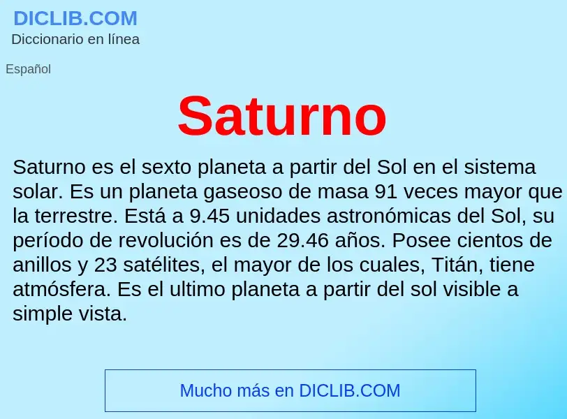 O que é Saturno - definição, significado, conceito